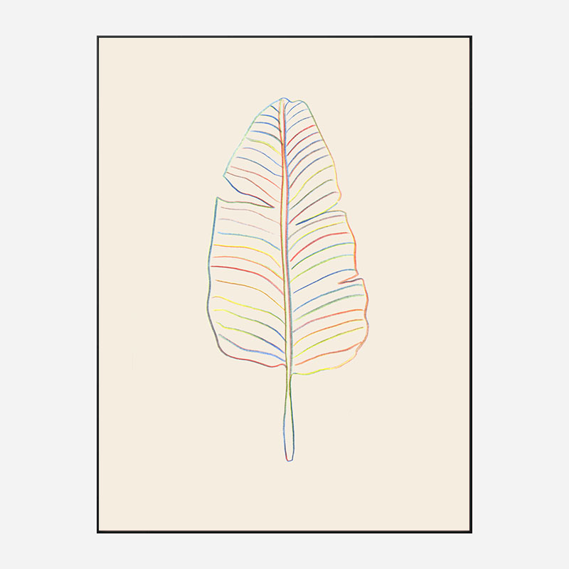 Banana Rainbow Leaf Wall Art Print