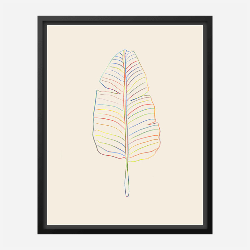 Banana Rainbow Leaf Wall Art Print