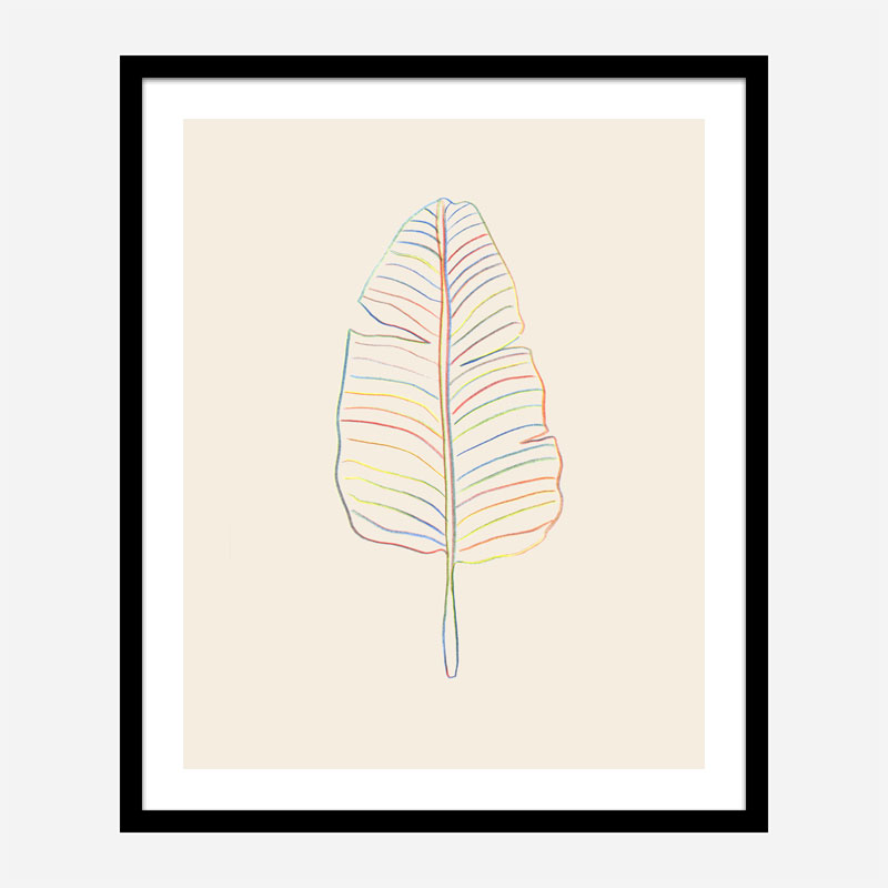 Banana Rainbow Leaf Wall Art Print