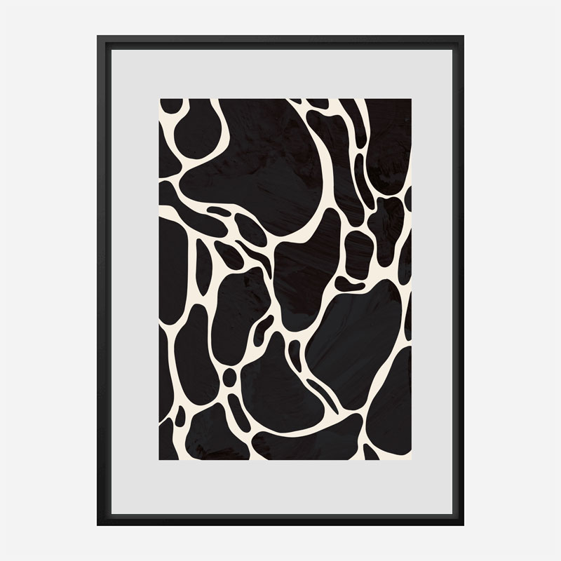 Giraffe Grey Wall Art Print