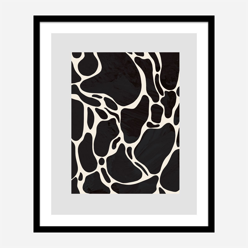 Giraffe Grey Wall Art Print