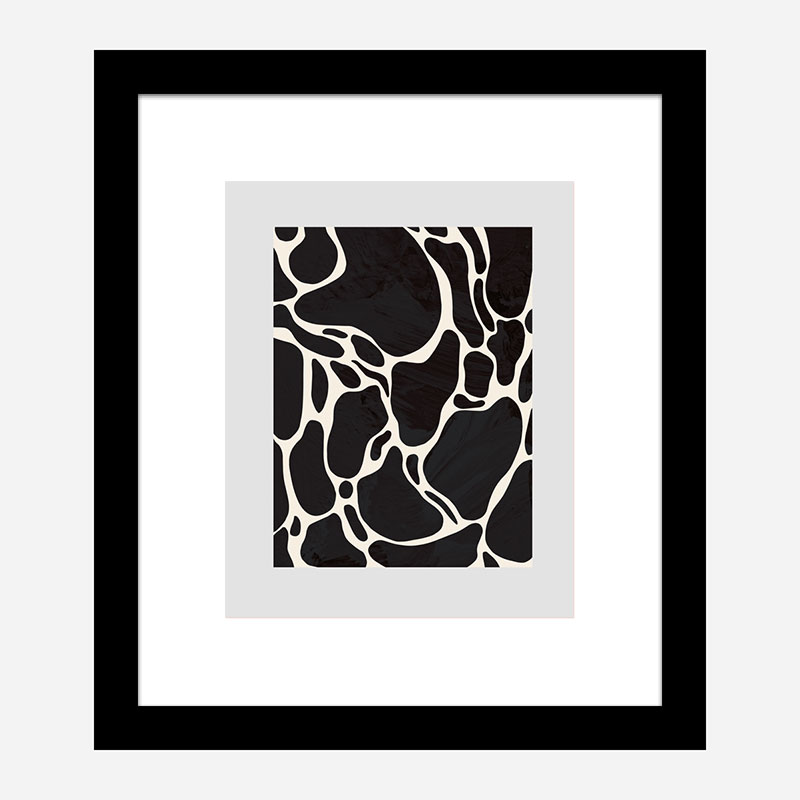 Giraffe Grey Wall Art Print