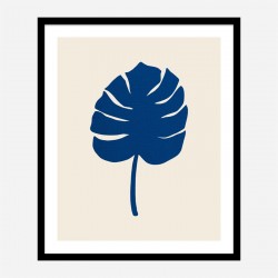 Monstera Canvas Blue Wall Art Print