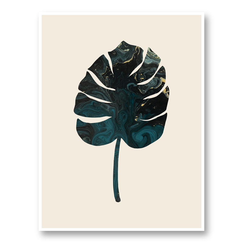 Monstera Marble Green Wall Art Print Monstera Marble Green Wall Art Print