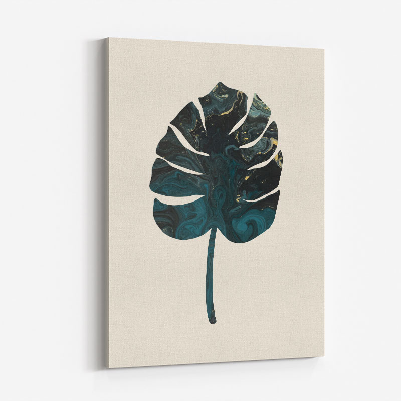 Monstera Marble Green Wall Art Print