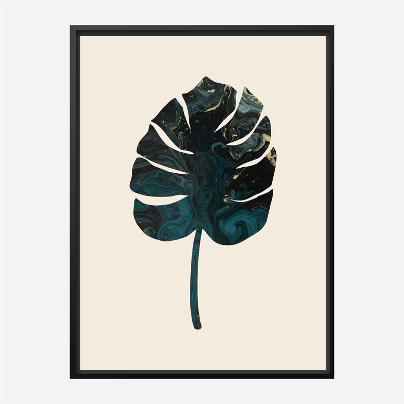 Monstera Marble Green Wall Art Print