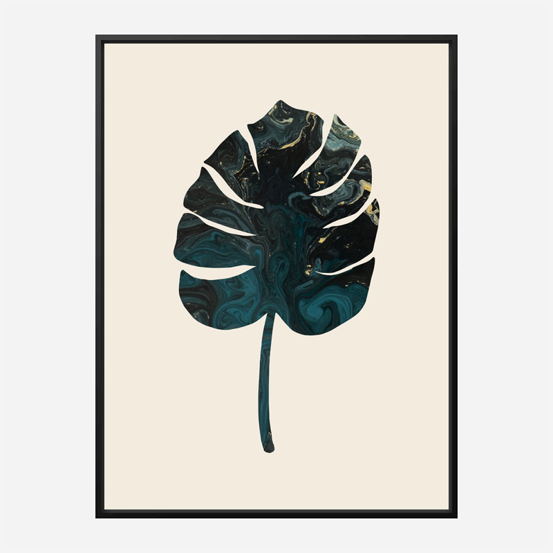 Monstera Marble Green Wall Art Print