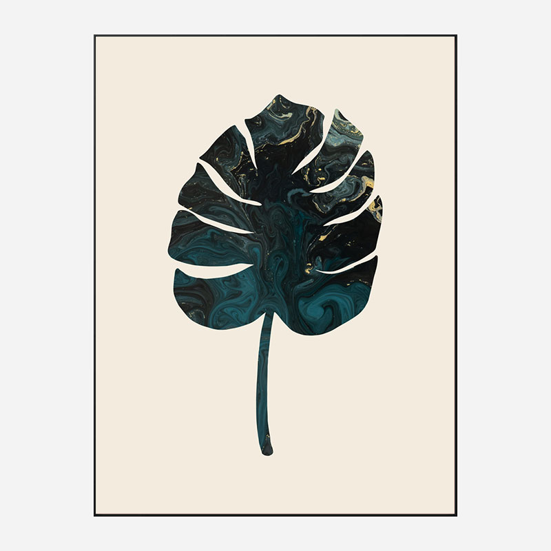 Monstera Marble Green Wall Art Print