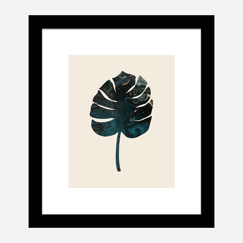 Monstera Marble Green Wall Art Print