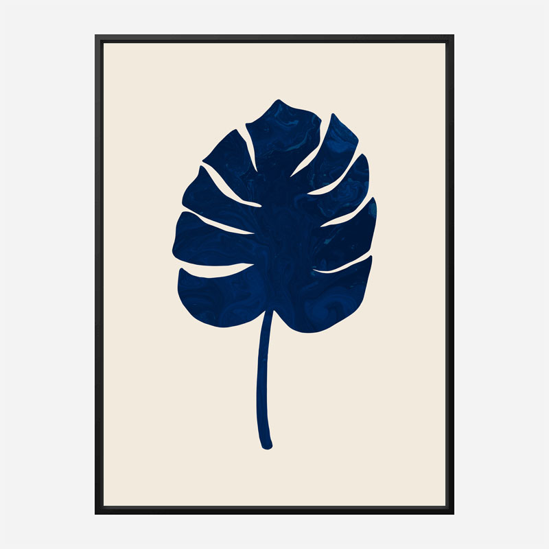 Monstera Marble Blue Wall Art Print Monstera Marble Blue Wall Art Print