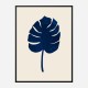 Monstera Marble Blue Wall Art Print