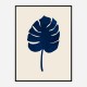 Monstera Marble Blue Wall Art Print