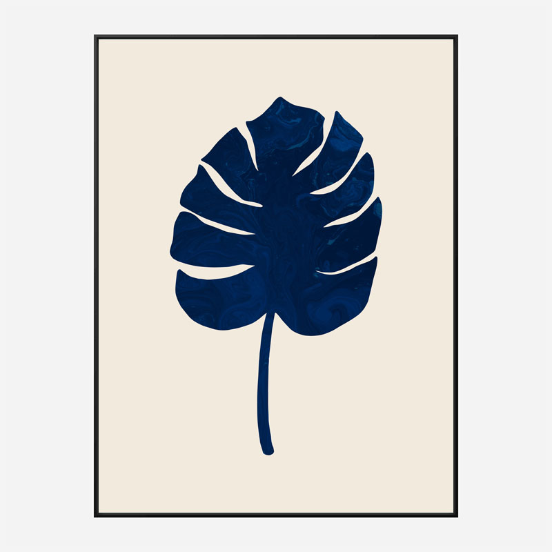 Monstera Marble Blue Wall Art Print Monstera Marble Blue Wall Art Print