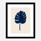 Monstera Marble Blue Wall Art Print