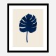 Monstera Marble Blue Wall Art Print