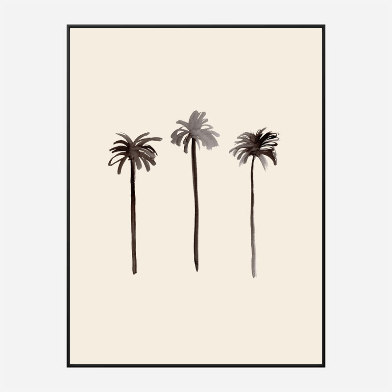 Palm Trees Ink Wall Art Print