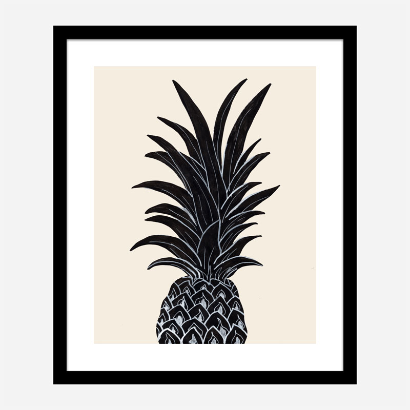 Black Pineapple Wall Art Print