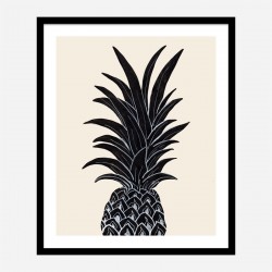 Black Pineapple Wall Art Print