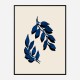 Blue Twig Brush Wall Art Print