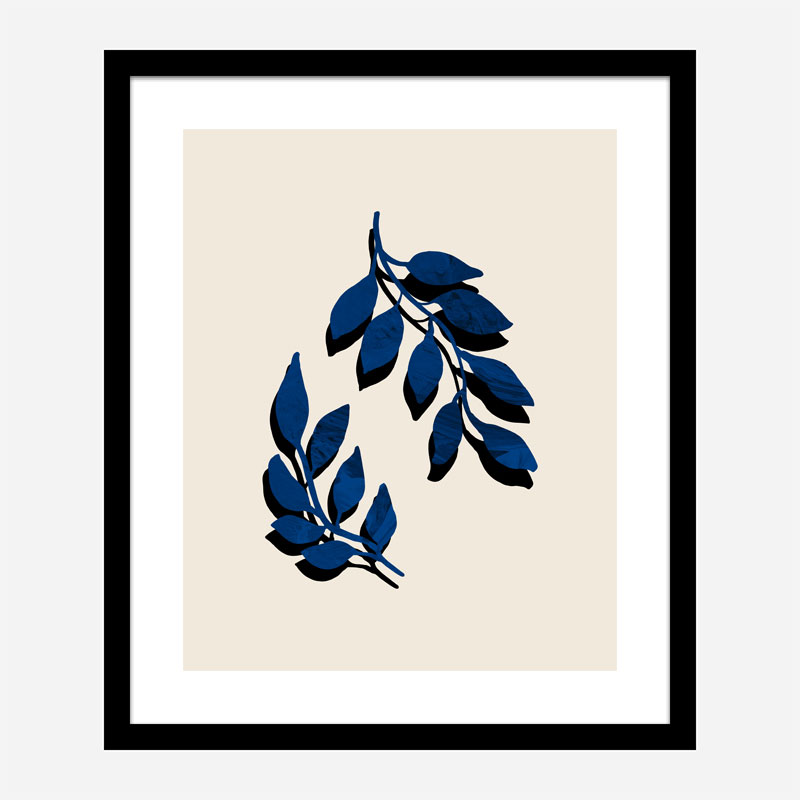 Blue Twig Brush Wall Art Print Blue Twig Brush Wall Art Print