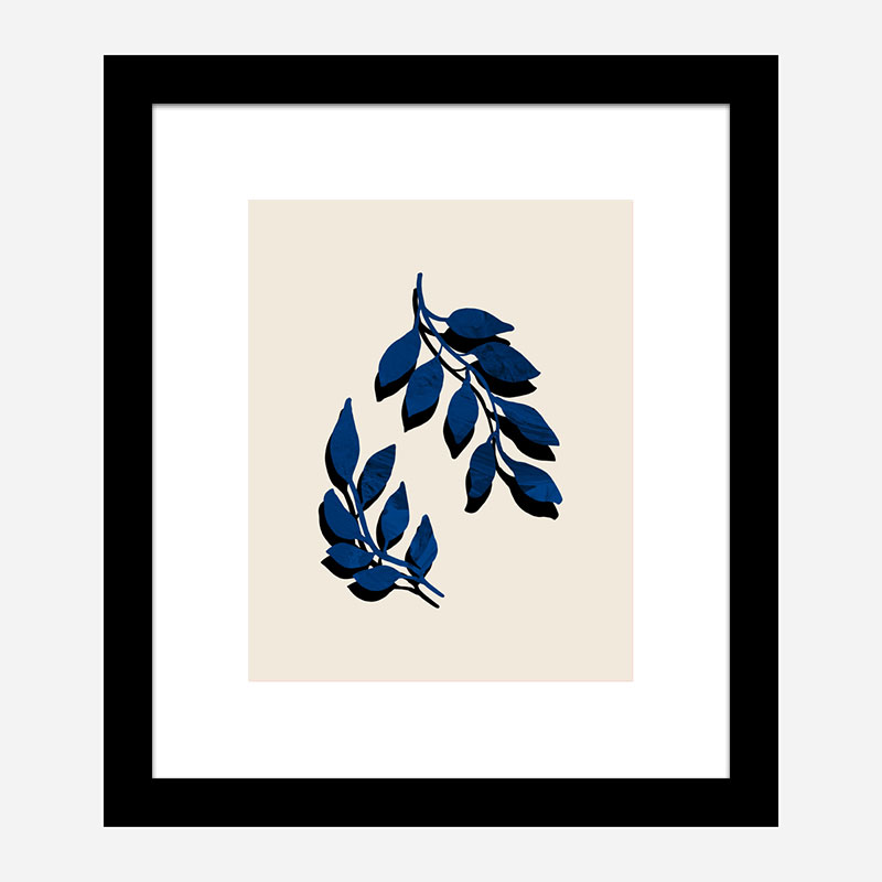 Blue Twig Brush Wall Art Print Blue Twig Brush Wall Art Print