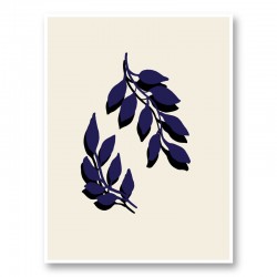 Blue Twigs Wall Art Print