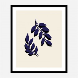 Blue Twigs Wall Art Print