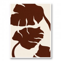 Monstera Canvas Brown Wall Art Print