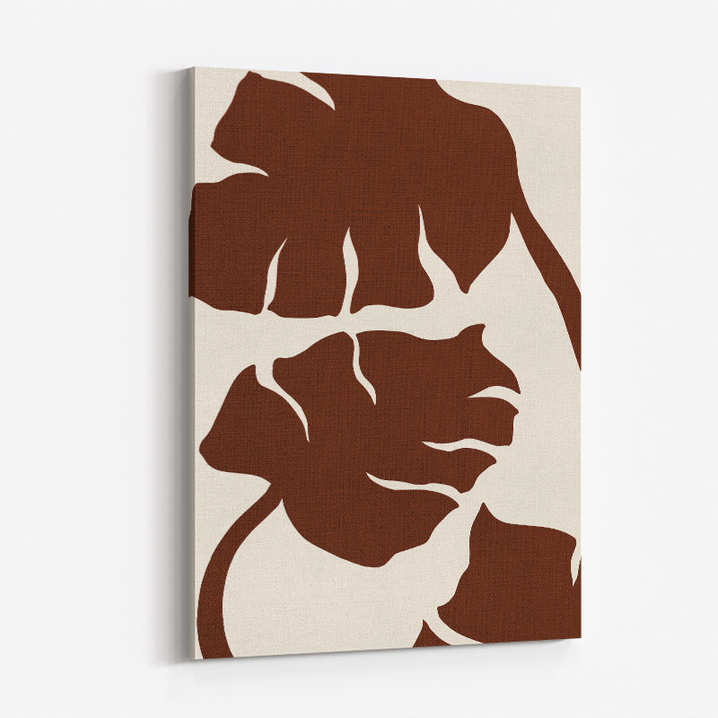 Monstera Canvas Brown Wall Art Print Monstera Canvas Brown Wall Art Print