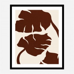 Monstera Canvas Brown Wall Art Print