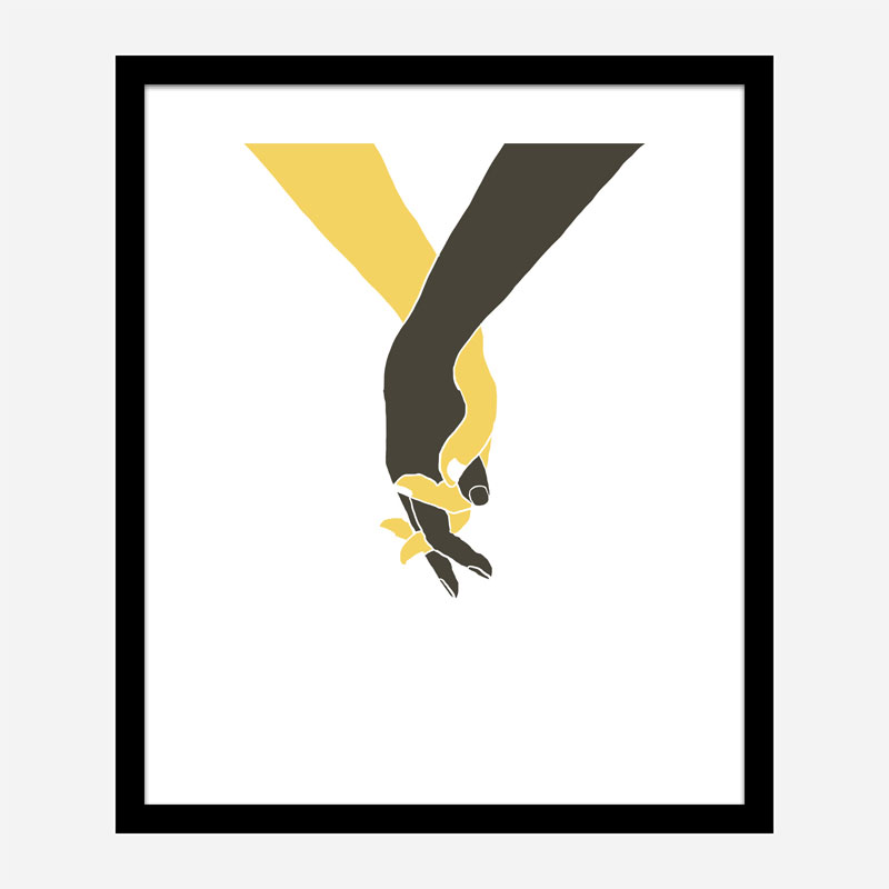 Holding Hands Wall Art Print