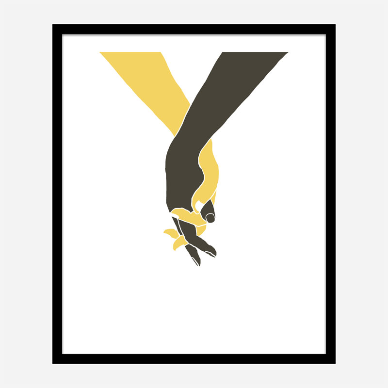 Holding Hands Wall Art Print