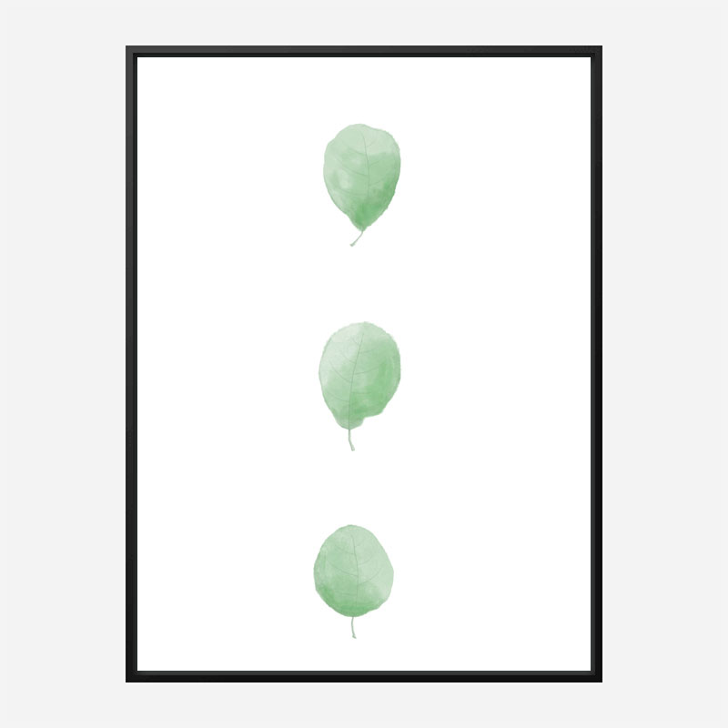 Birch Leaves in Row Wall Art Print