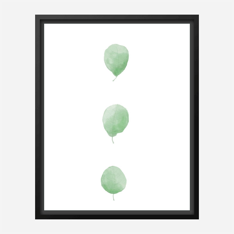 Birch Leaves in Row Wall Art Print