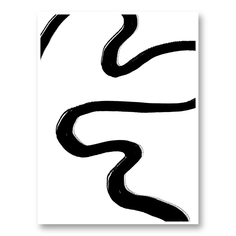 Road Black Wall Art Print