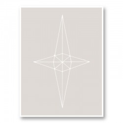 Grid Star Grey Wall Art Print