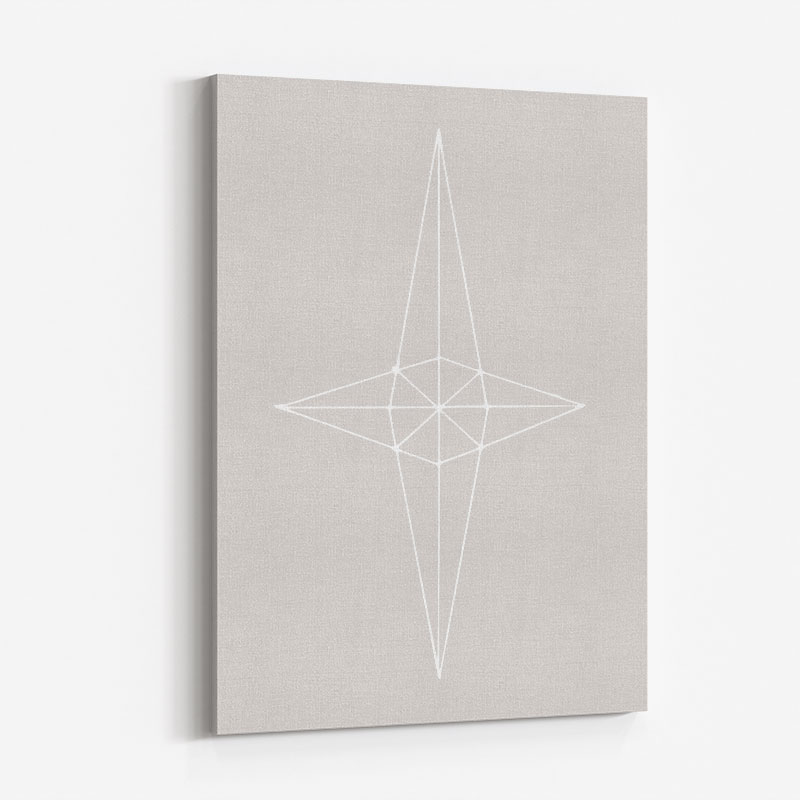 Grid Star Grey Wall Art Print