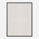 Grid Star Grey Wall Art Print