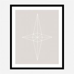 Grid Star Grey Wall Art Print