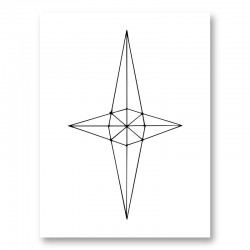 Grid Star White Wall Art Print