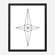 Grid Star White Wall Art Print