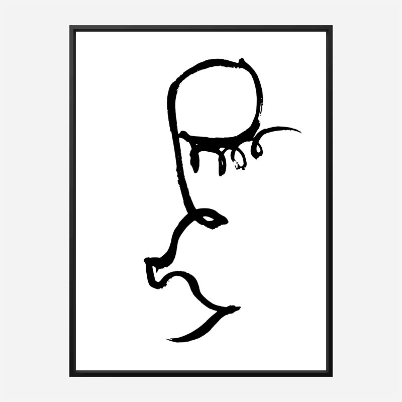 Half Face Black Wall Art Print Half Face Black Wall Art Print