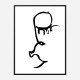 Half Face Black Wall Art Print Half Face Black Wall Art Print
