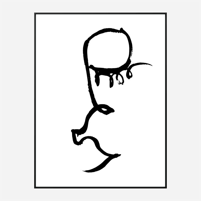 Half Face Black Wall Art Print Half Face Black Wall Art Print