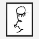 Half Face Black Wall Art Print Half Face Black Wall Art Print