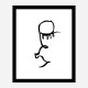 Half Face Black Wall Art Print Half Face Black Wall Art Print