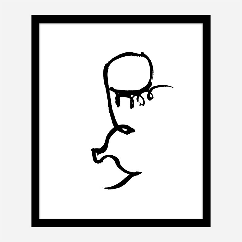 Half Face Black Wall Art Print Half Face Black Wall Art Print