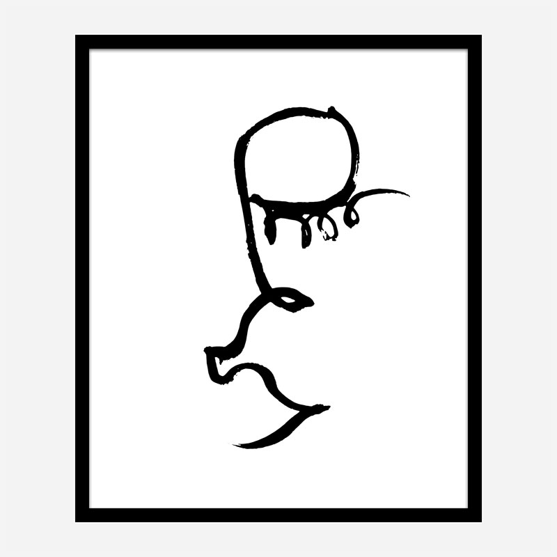 Half Face Black Wall Art Print Half Face Black Wall Art Print