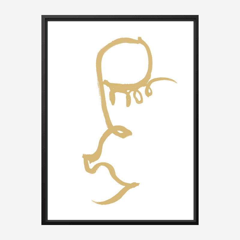 Half Face Gold Wall Art Print