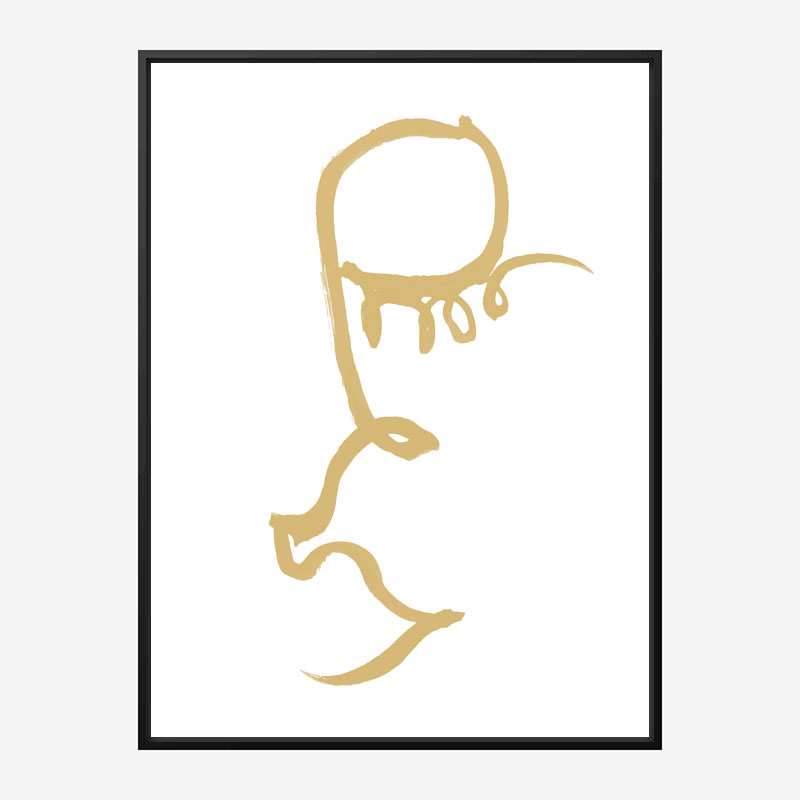 Half Face Gold Wall Art Print